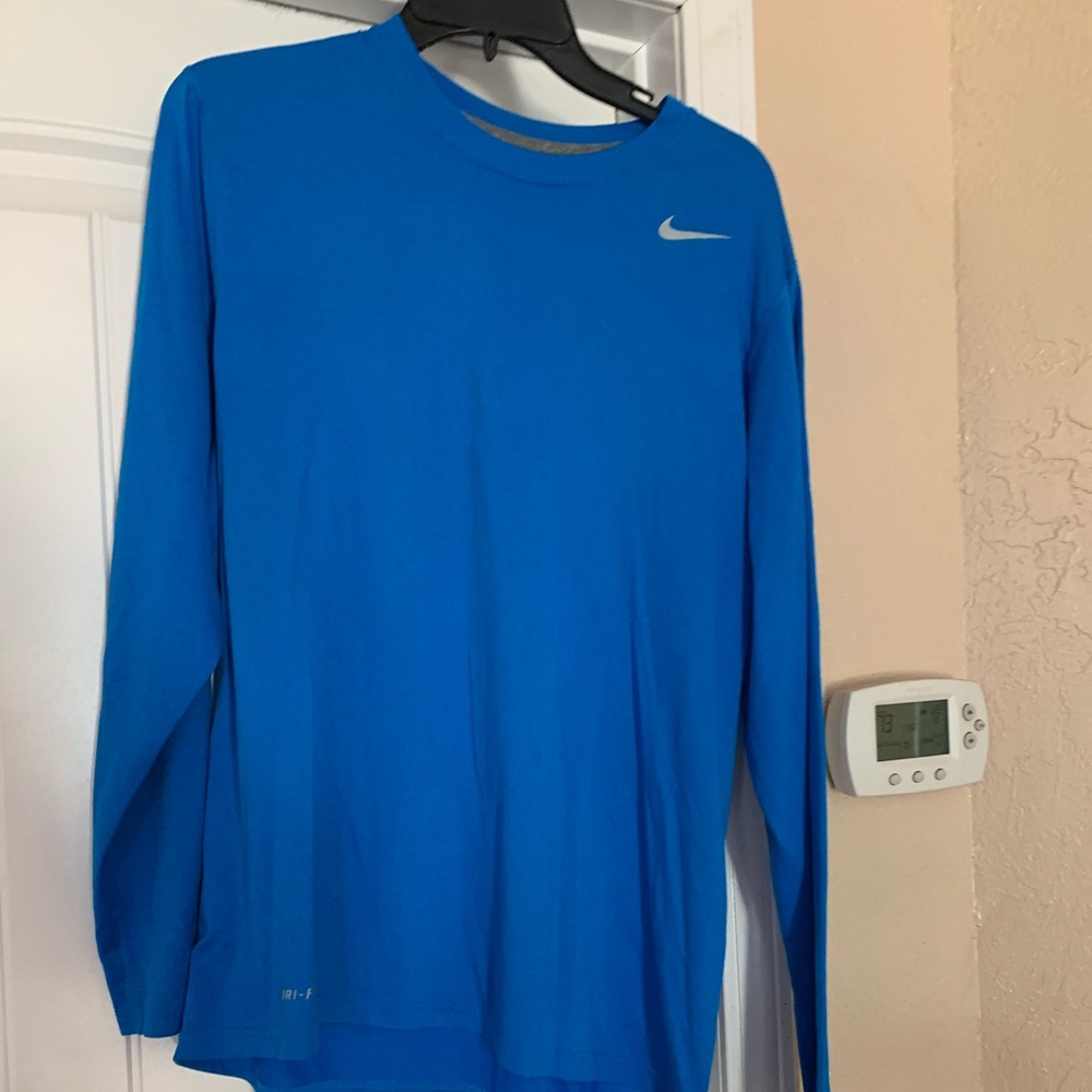 Blue long sleeve dry fit Nike shirt size large